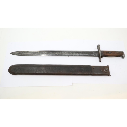 2243 - WWI American M1905 Springfield Bayonet and scabbard, dated 1908, marked for Springfield Armoury. P&P... 