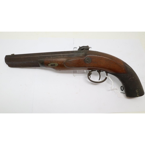 2250 - W Richards of Liverpool 19th century black powder pistol, in poor condition. P&P Group 1 (£14+VAT fo... 