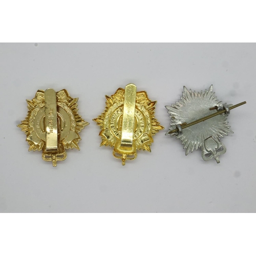 2266 - Contemporary gilt and enamelled officers cap badges of the Royal Logistics Corps and the Royal Army ... 