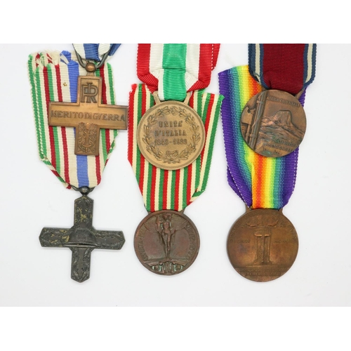 2400 - Six Italian and later medals and awards, including Vittorio Veneto cross, Italian Unification medal,... 