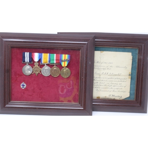 2402 - British WWI DSM medal group to Engineman Fred Cowan RNR, comprising Distinguished Service medal, Mer... 