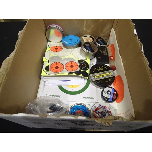 2159I - Evelen part tins of air rifle pellets and BBs with various targets. P&P Group 2 (£18+VAT for the fir... 