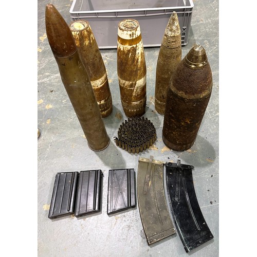 2257 - A collection of INERT WWI and WWII Ordnance Artillery shells and magazines. Not available for in-hou... 