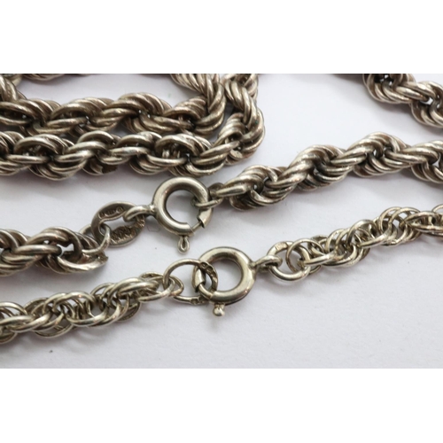 13 - Two 925 silver rope neck chains, L: 44 cm. P&P Group 1 (£14+VAT for the first lot and £1+VAT for sub... 