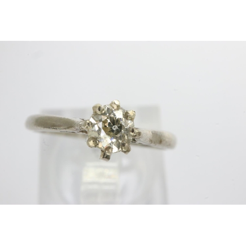45 - Antique c1920 platinum and old cut diamond solitaire ring, 0.25ct, size K, 1.9g. P&P Group 1 (£14+VA... 