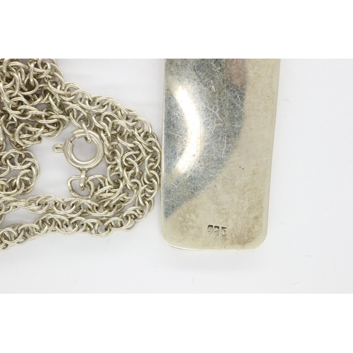 47 - 925 silver Ingot necklace, L: 44 cm. P&P Group 1 (£14+VAT for the first lot and £1+VAT for subsequen... 