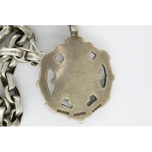 58 - 925 silver bracelet and fob, L: 24 cm. P&P Group 1 (£14+VAT for the first lot and £1+VAT for subsequ... 