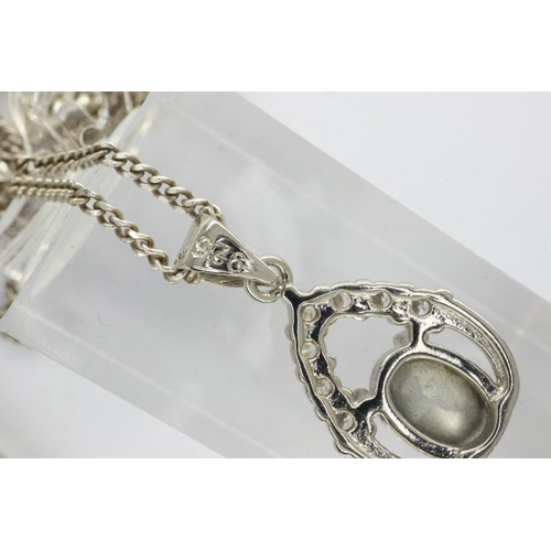 60 - Four 925 silver pendant necklaces, largest L: 44 cm. P&P Group 1 (£14+VAT for the first lot and £1+V... 