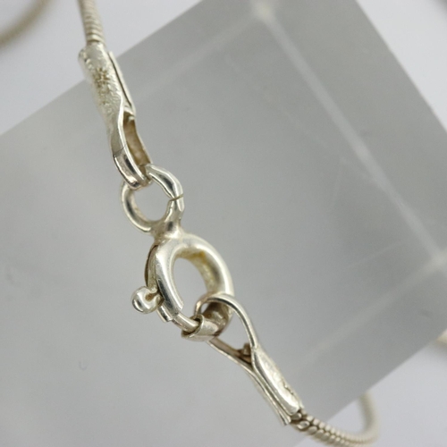 68 - 925 silver stone set pendant necklace, boxed, L: 42 cm. P&P Group 1 (£14+VAT for the first lot and £... 