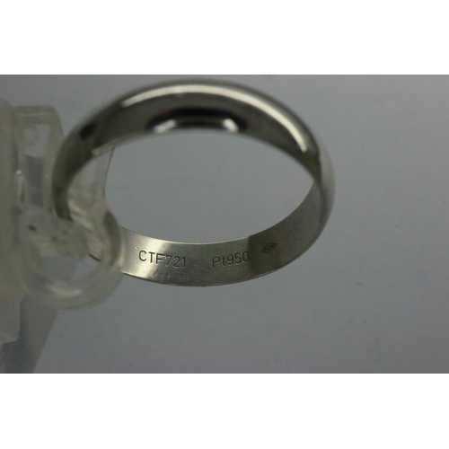 75 - Cartier Platinum band, with outer box and paperwork, size V, 6.4g. P&P Group 2 (£18+VAT for the firs... 