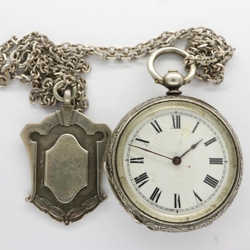 86 - Ladies fob watch and hallmarked silver fob, not working. P&P Group 1 (£14+VAT for the first lot and ... 