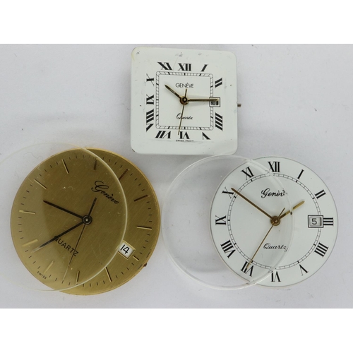 97 - Watch movements; three Geneve gents quartz. P&P Group 2 (£18+VAT for the first lot and £3+VAT for su... 