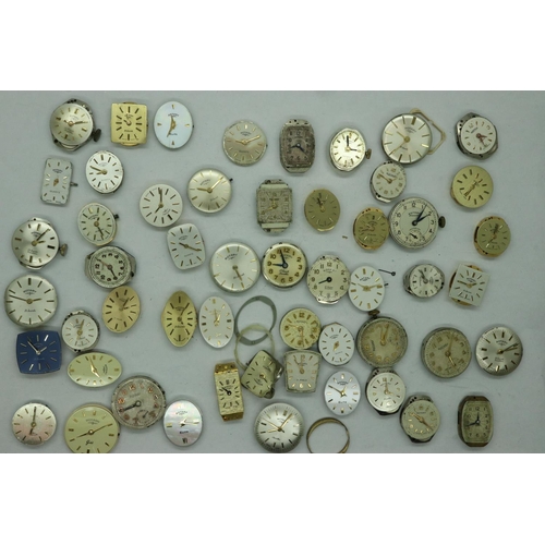 106 - Fifty one Rotary watch movements. P&P Group 3 (£25+VAT for the first lot and £5+VAT for subsequent l... 