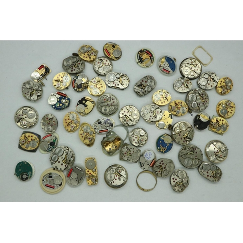 106 - Fifty one Rotary watch movements. P&P Group 3 (£25+VAT for the first lot and £5+VAT for subsequent l... 