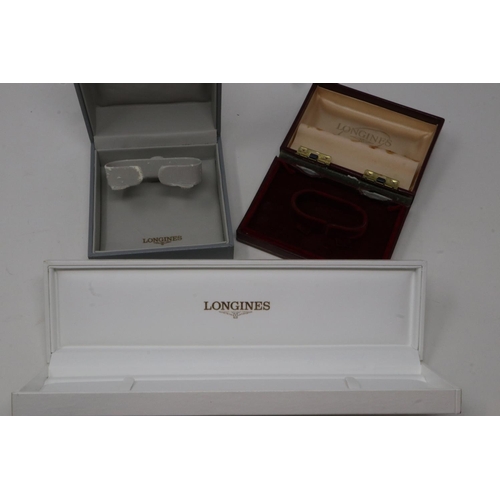 120 - Three Longines Wristwatch boxes. P&P Group 2 (£18+VAT for the first lot and £3+VAT for subsequent lo... 