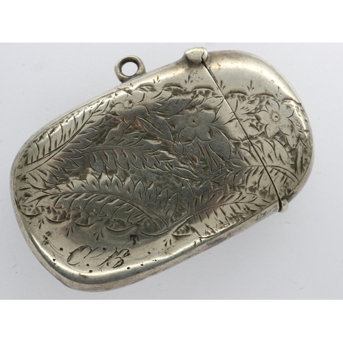 126 - Hallmarked silver vesta case, Birmingham assay, 26g. P&P Group 1 (£14+VAT for the first lot and £1+V... 