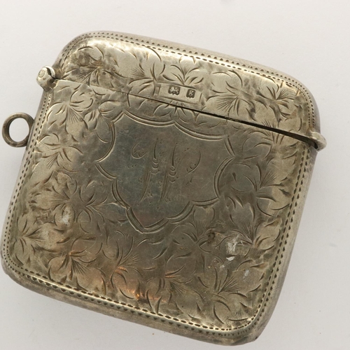 134 - Hallmarked silver vesta case, Birmingham assay, 45g. P&P Group 1 (£14+VAT for the first lot and £1+V... 