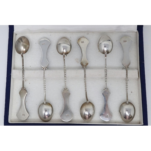 151 - Six 925 silver spoons with Lapis Lazuli handles, boxed. P&P Group 1 (£14+VAT for the first lot and £... 