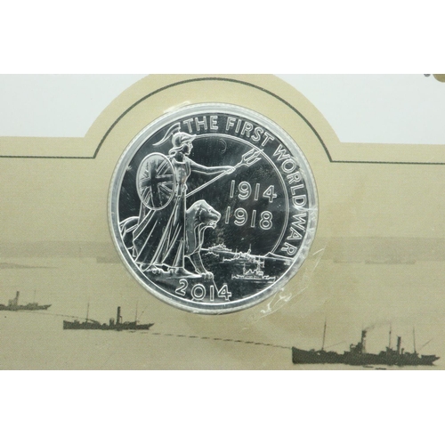 155 - 2014 silver bullion £20 coin, Outbreak of WWI centenary. P&P Group 1 (£14+VAT for the first lot and ... 