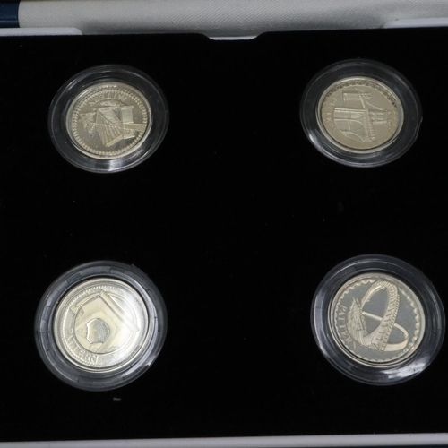 161 - UK silver proof Pattern Collection, a four-coin £1 set with certificate. P&P Group 1 (£14+VAT for th... 