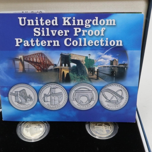 161 - UK silver proof Pattern Collection, a four-coin £1 set with certificate. P&P Group 1 (£14+VAT for th... 