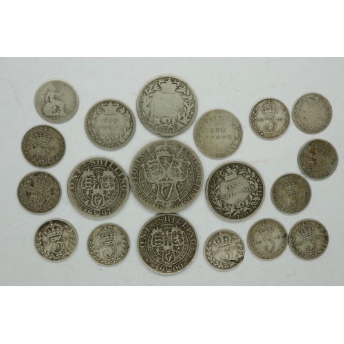 164 - A collection of Victorian and later silver coins, varied grades, combined 56g. P&P Group 1 (£14+VAT ... 