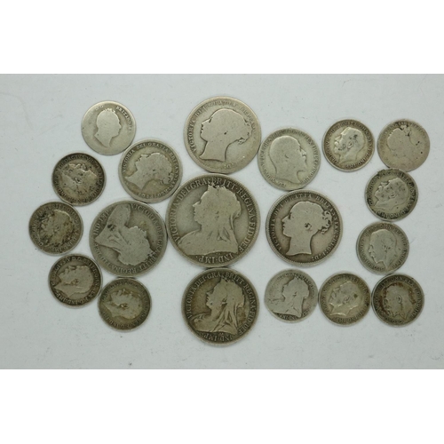 164 - A collection of Victorian and later silver coins, varied grades, combined 56g. P&P Group 1 (£14+VAT ... 