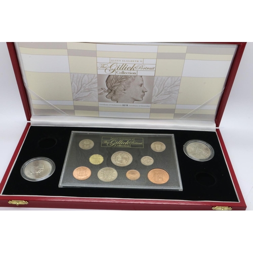 176 - QEII The Gillick Portrait collection of coins, lacking two gold coins. P&P Group 1 (£14+VAT for the ... 