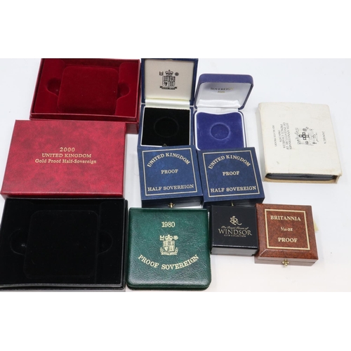 191 - Quantity of empty sovereign presentation cases. P&P Group 2 (£18+VAT for the first lot and £3+VAT fo... 