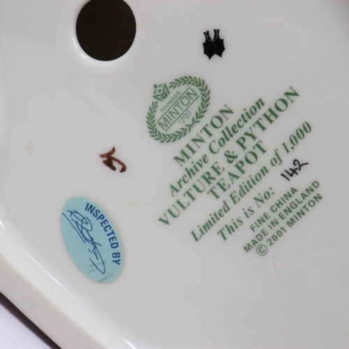 Minton Archive Collection Vulture & Python teapot, limited edition 142/ ...