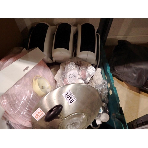 1010 - Mixed homewares including a fan heaters tealights etc. All electrical items in this lot have been PA... 
