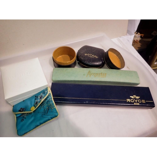 1074 - Mixed wristwatch boxes and a Pandora box. P&P Group 1 (£14+VAT for the first lot and £1+VAT for subs... 
