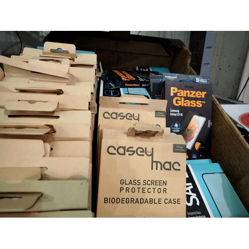 1140 - Small quantity of caseymac mobile phone screen protectors mainly for iPhone 12 pro max. Not availabl... 