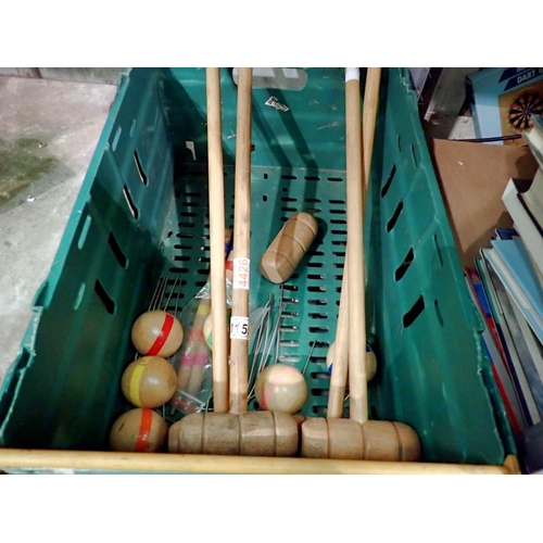 1155 - Child's croquet set. Not available for in-house P&P