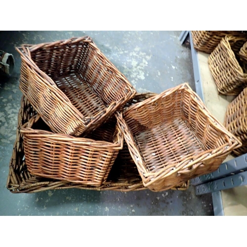 1160 - Large cane basket and three others. Largest 30x50cm. Not available for in-house P&P