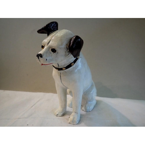 1166 - Cast iron Nipper the dog money box, H: 15 cm. P&P Group 1 (£14+VAT for the first lot and £1+VAT for ... 