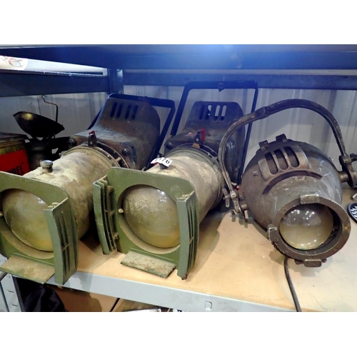 1176 - Three vintage stage lights. Not available for in-house P&P