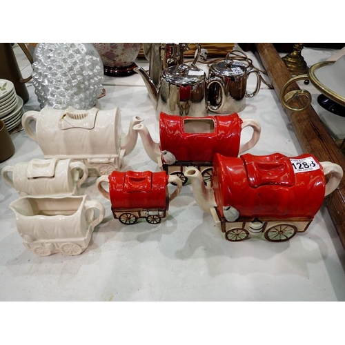 1288 - Mixed covered wagon teaware. Not available for in-house P&P