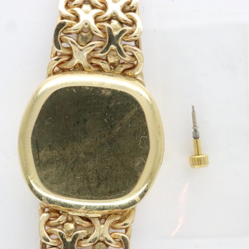 122 - OMEGA: ladies 9ct gold wristwatch on a 9ct gold bracelet, winder detached but present total 29g. P&P... 