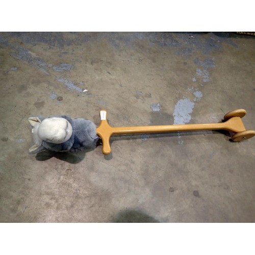 1312 - Merrythought two wheeled wooden Hobby Horse. H: 91cm. Not available for in-house P&P