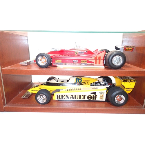 Two 1/12 scale kit built Tamiya F1 cars Jody Scheckter Ferrari