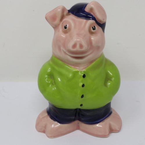 303 - Wade ceramic money box pig, Cousin Wesley, with NatWest stopper, no cracks or chips, heavily crazed ... 