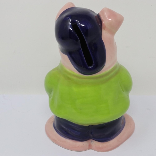 303 - Wade ceramic money box pig, Cousin Wesley, with NatWest stopper, no cracks or chips, heavily crazed ... 