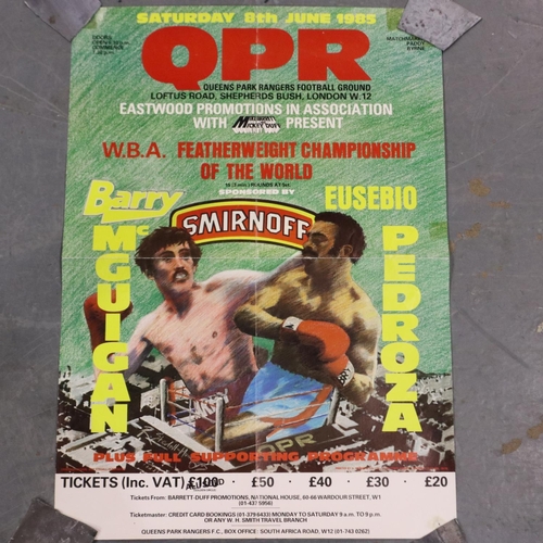 2103 - WBA poster, McGuigan V Peroza, 40 x 60 cm. UK P&P Group 2 (£20+VAT for the first lot and £4+VAT for ... 