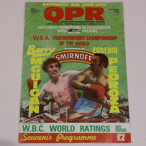 2124 - Barry McGuigan V Eusebio Pedroza, 1987 world featherweight championship programme. UK P&P Group 1 (£... 