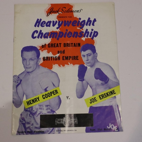 2132 - Henry Cooper V Joe Erskine, 1961 British heavyweight championship programme. UK P&P Group 1 (£16+VAT... 