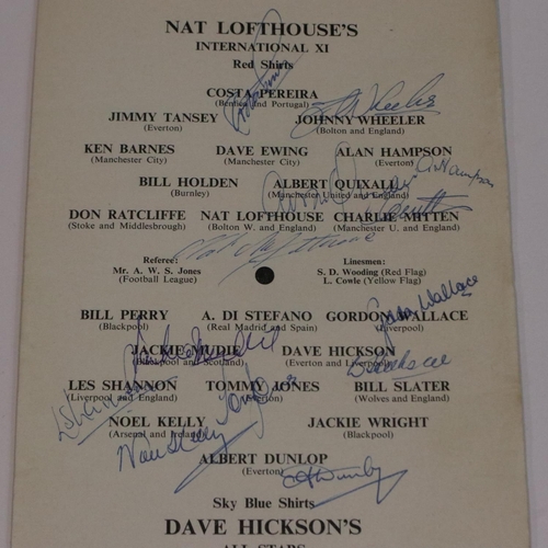 2142 - Signed programmes nat loft houses international XI v Dave Hickson's All-star's 1968 sigs include Joh... 