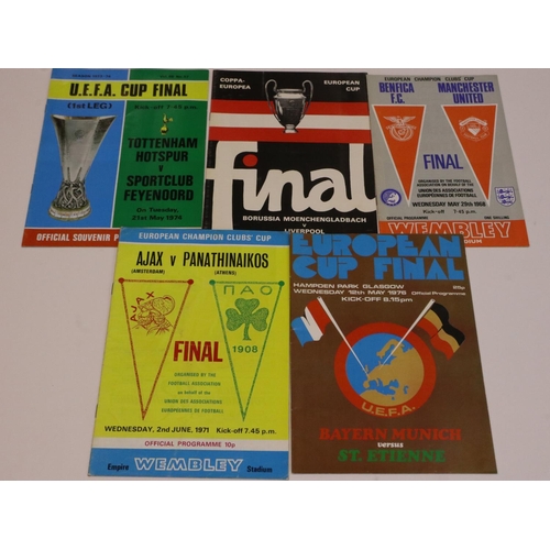 2146 - European cup final programmes 1968, 1971, 1976, 1977 and two UEFA final programmes 1978. UK P&P Grou... 