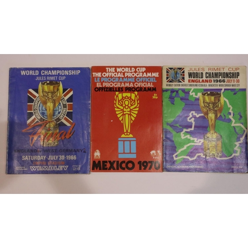 2151 - Three world cup programmes 1966 and 1970. UK P&P Group 1 (£16+VAT for the first lot and £2+VAT for s... 