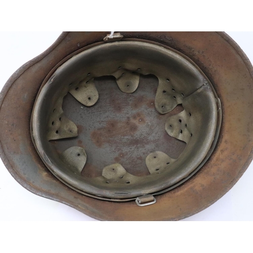 2288 - WWII German M35 helmet in Winter Camouflage. UK P&P Group 2 (£20+VAT for the first lot and £4+VAT fo... 